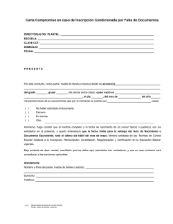 Carta Compromiso en caso de Inscripción Condicionada por Falta