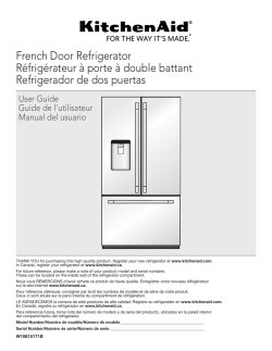 W10815169A KitchenAid French Door Bottom Mount Refrigerator