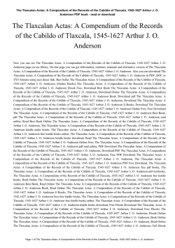 The Tlaxcalan Actas: A Compendium of the Records of the Cabildo