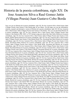 Historia de la poesia colombiana, siglo XX: De Jose Asuncion Silva