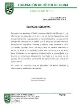 Circular nº 10 - Federación de Fútbol de Ceuta