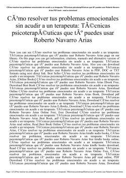 CÃ³mo resolver tus problemas emocionales sin acudir a un terapeuta