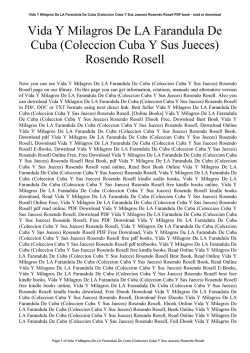 (Coleccion Cuba Y Sus Jueces) Rosendo Rosell