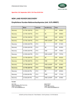 Preisblatt Land Rover_Land Rover Discovery