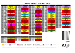 HORARIO HOLIDAY GYM TRES CANTOS