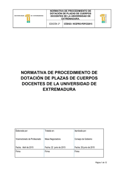 Normativa correspondiente - Universidad de Extremadura