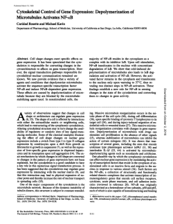 Cytoskeletal Control of Gene Expression: Depolymerization of