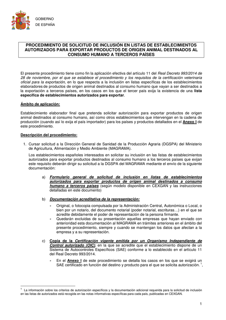 Procedimiento De Solicitud De Inclusion En Listas De