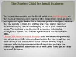 The Perfect CRM for Small Business
