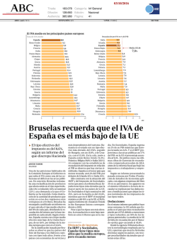 Bruselas recuerda que el IVA de España es el más bajo de la UE
