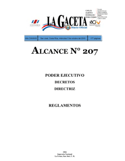 ALCANCE DIGITAL N° 207 a La Gaceta N° 191 del 05 10 2016