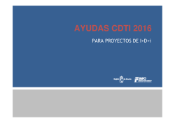 Presentación INFO: Líneas CDTI 2016