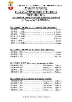 (niñ@s de 6 a 36meses). - Delegación de Deportes del