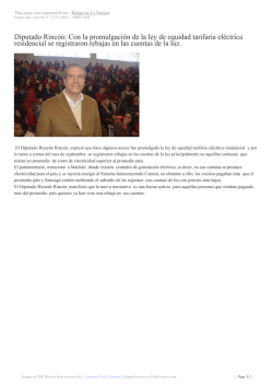 Diputado Rincón: Con la promulgación de la ley de equidad tarifaria