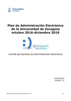 Plan de Administración Electrónica de la Universidad de Zaragoza