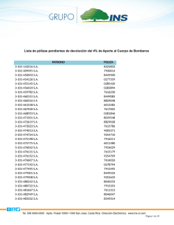 Lista de pólizas pendientes de devolución del 4% de Aporte al