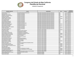 Plantilla de Personal - Congreso del Estado de Baja California