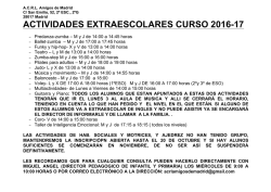 ACTIVIDADES EXTRAESCOLARES CURSO 2016-17