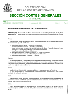 Boletín Oficial de las Cortes Generales, Sección Cortes Generales