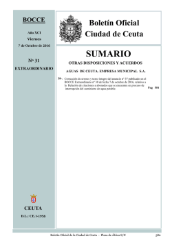 Boletín Oficial Ciudad de Ceuta SUMARIO BOCCE