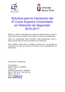 Solicitud para la Inscripción del III Curso Superior Universitario en