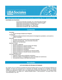 Boletín SEA N°15 - Facultad de Ciencias Sociales
