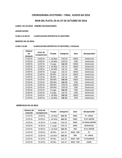 cronograma atletismo - Juegos Bonaerenses 2016