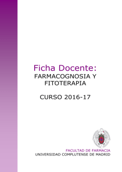Farmacognosia y Fitoterapia - Universidad Complutense de Madrid