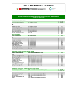 DIRECTORIO TELEF&Oacute;NICO DEL MINAGRI