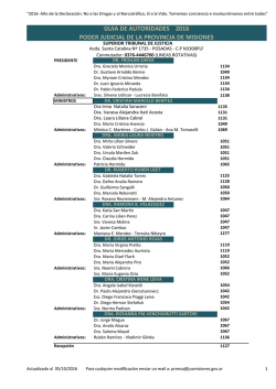 guia de autoridades 2016 poder judicial de la provincia de misiones