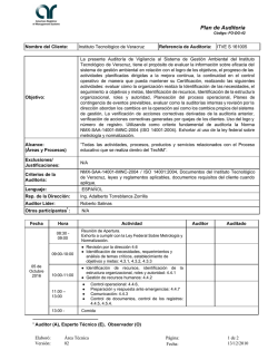 Plan de Auditoria PDF - Instituto Tecnológico de Veracruz