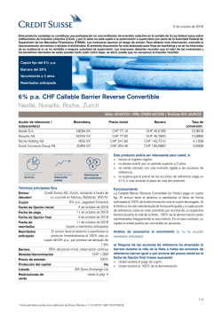6% pa CHF Callable Barrier Reverse Convertible