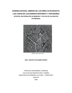 vivienda estatal obrera de los años 30 en bogotá