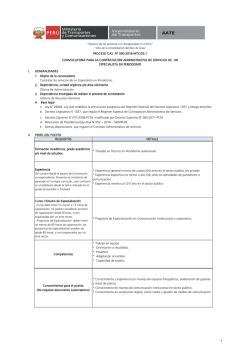 I. GENERALIDADES 1. Objeto de la convocatoria 2. 3. 4