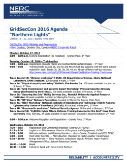 GridSecCon 2016 Agenda