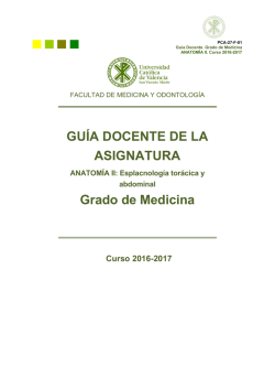 GUÍA DOCENTE DE LA ASIGNATURA Grado de Medicina