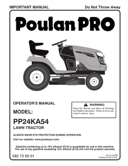 operation - Poulan Pro