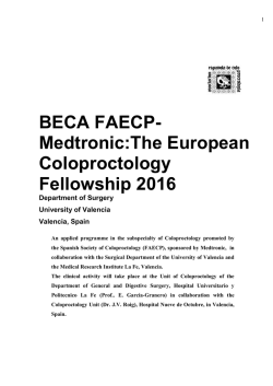 Beca FAECP-MEDTRONIC Beca Europea de Coloproctología 2016
