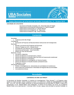 Boletín SEA N° 14 - Facultad de Ciencias Sociales