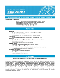 Boletín SEA N° 10 - Facultad de Ciencias Sociales