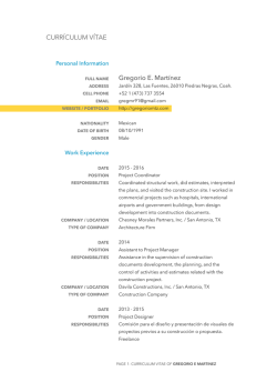 Resume - Gregorio E. Martinez