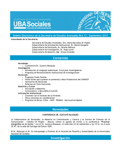 Boletín SEA N° 13 - Facultad de Ciencias Sociales