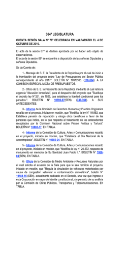 Sesión 76ª ordinaria, Legislatura 364, 04 de Oct. de 2016