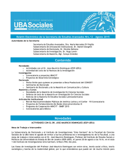 Boletín SEA N° 12 - Facultad de Ciencias Sociales