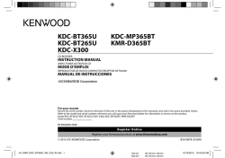 KDC-BT365U KDC-BT265U KDC-X300 KDC