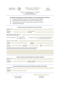 Formato para el otorgamiento de Poderes Notariales / Form for