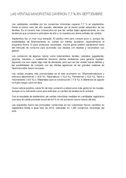 (Las ventas minoristas cayeron 7,7 % en ...raci\363n Argentina de la