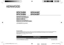 DPX792BH DPX702BH DPX592BT DPX502BT