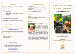 tríptico informativo - Sociedad Española de Agricultura Ecológica