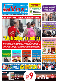 &ldquo;Mariscalina&rdquo; se suicida - Diario La Voz de Ayacucho